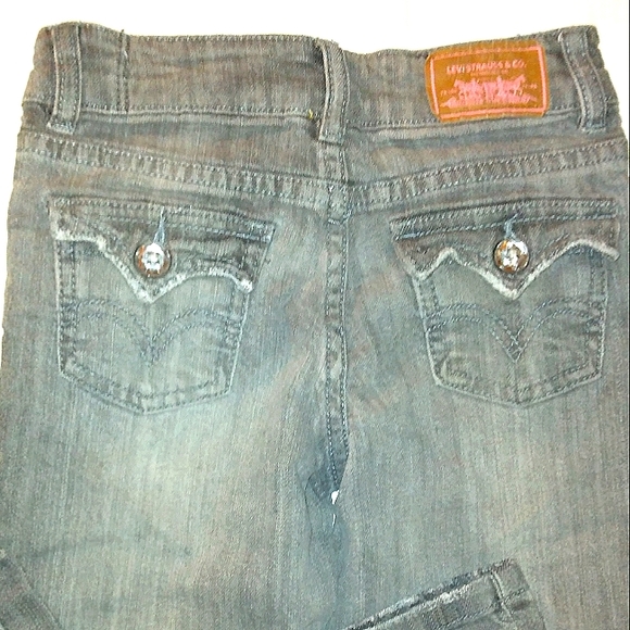 ☆EUC☆LEVI'S☆Little Girls Flare Leg 6X adjustable Waist denim Jeans - Picture 12 of 14